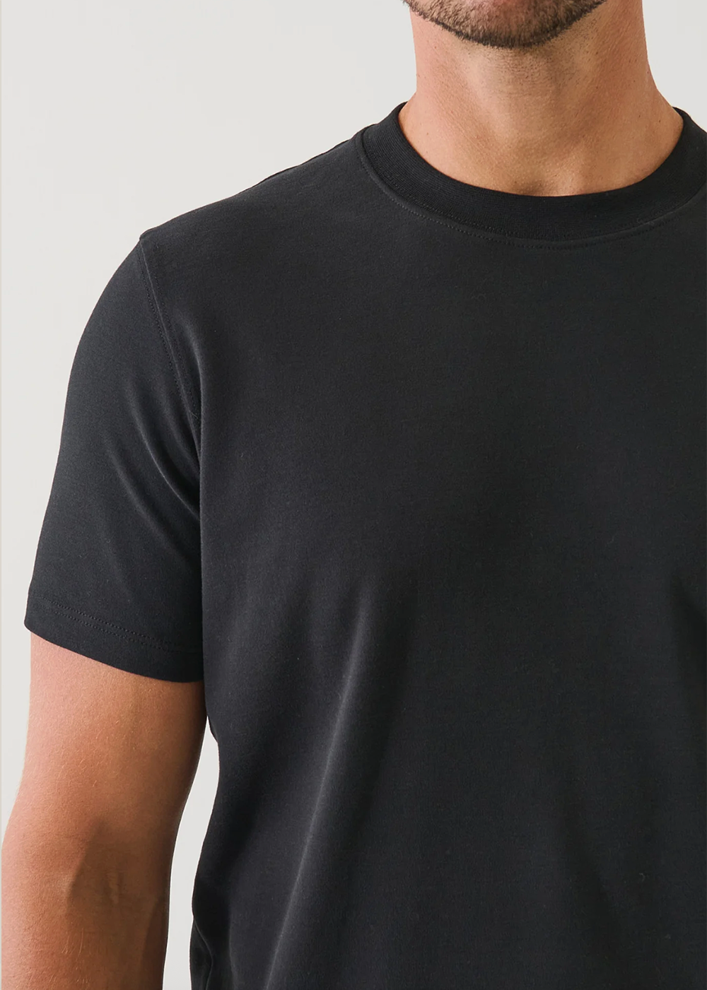Pima Stretch Heavyweight Crew T-Shirt - Black - Patrick Assaraf Canada - Danali