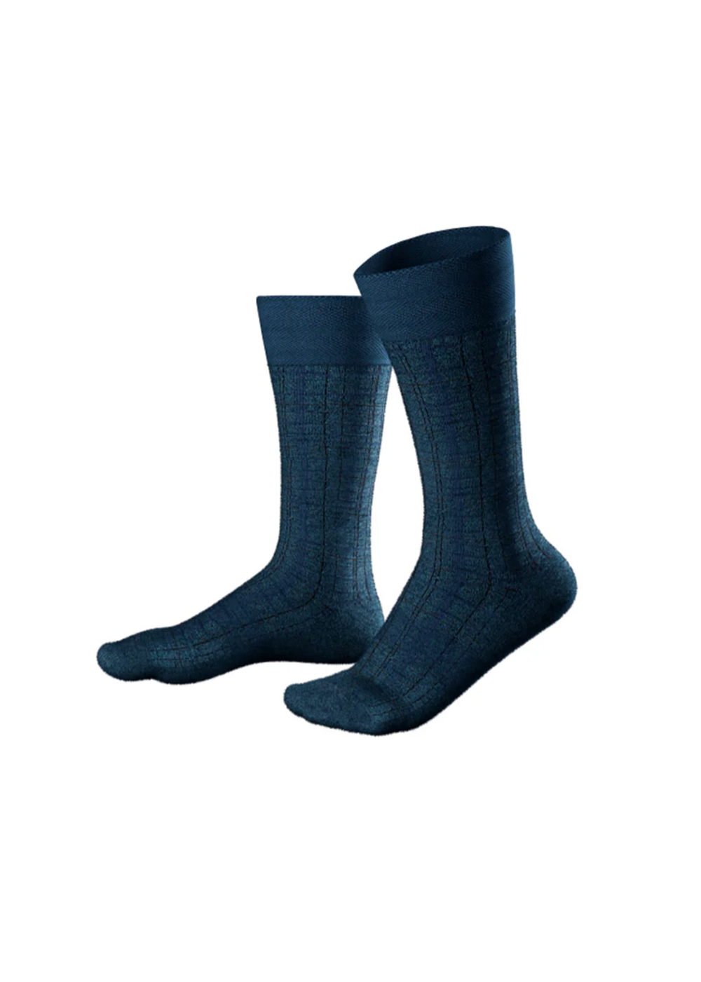 Pima Cotton Tartan Socks - Denim Blue - Marcoliani Canada - Danali