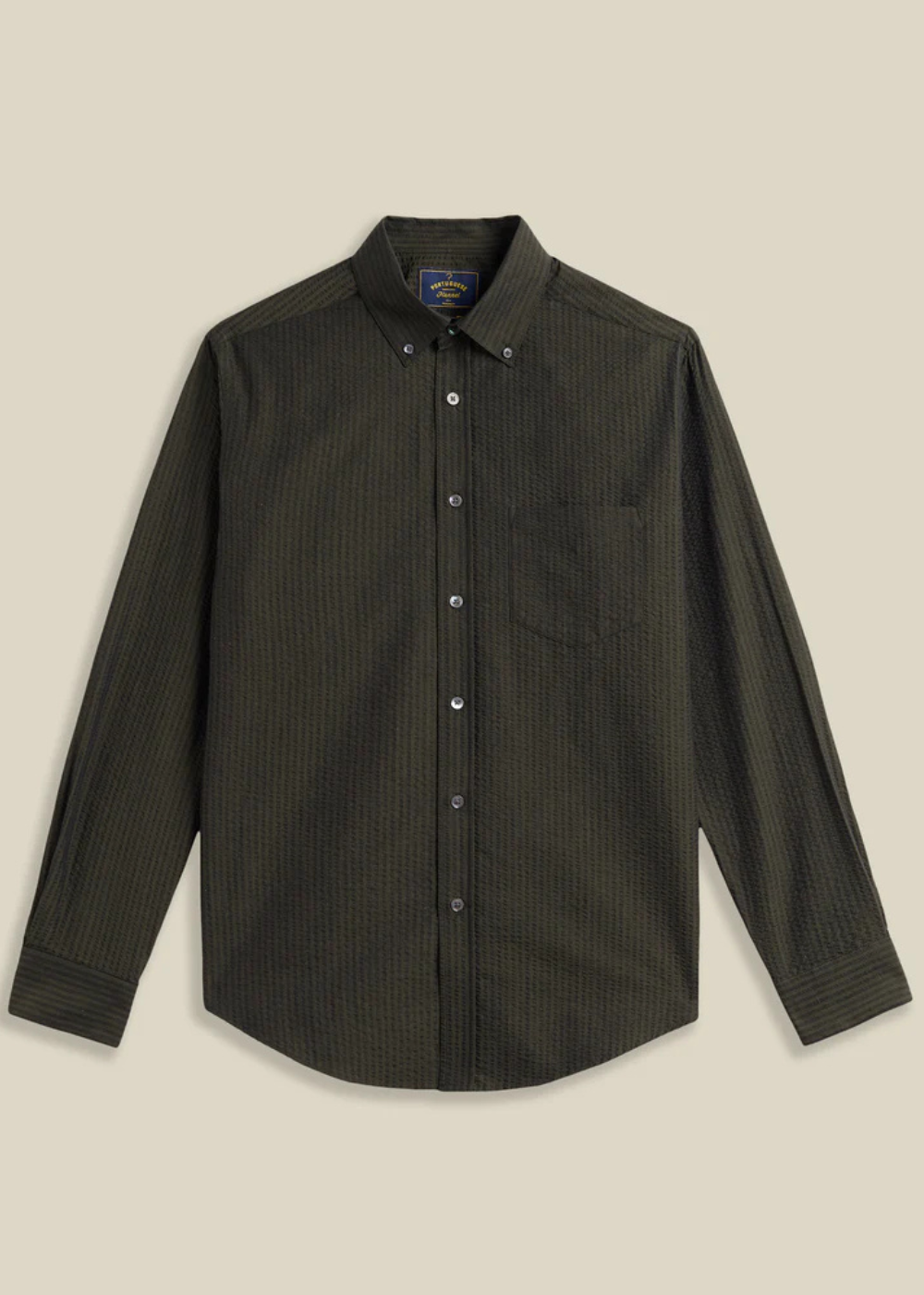 Atlantico Seersucker Shirt - Olive - Portuguese Flannel Canada - Danali