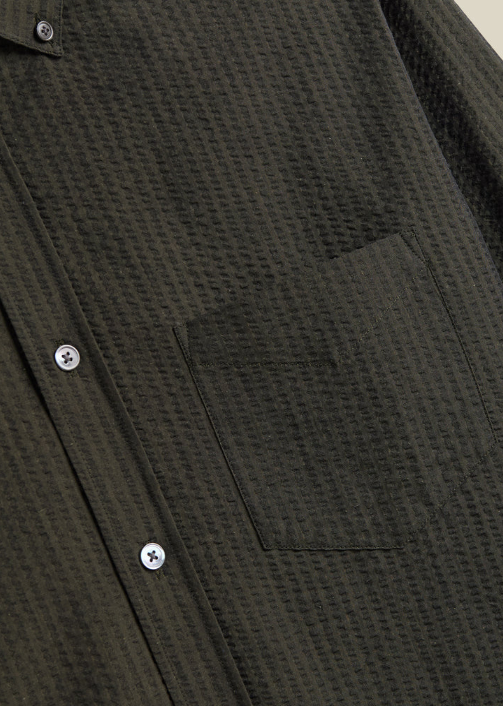 Atlantico Seersucker Shirt - Olive - Portuguese Flannel Canada - Danali