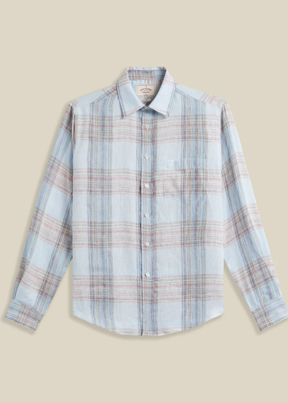 Camile Linen Shirt - Pale Blue Plaid - Portuguese Flannel Canada - Danali
