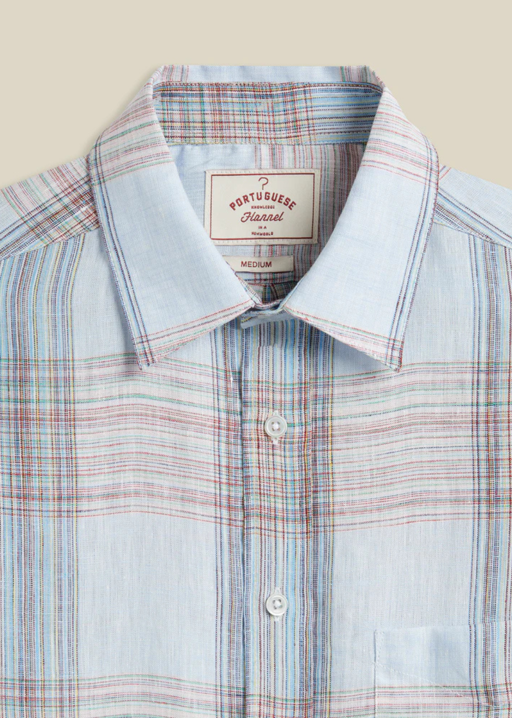 Camile Linen Shirt - Pale Blue Plaid - Portuguese Flannel Canada - Danali