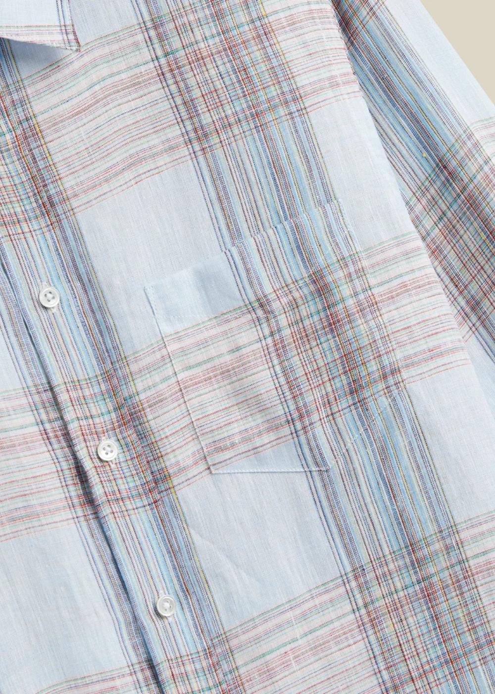 Camile Linen Shirt - Pale Blue Plaid - Portuguese Flannel Canada - Danali