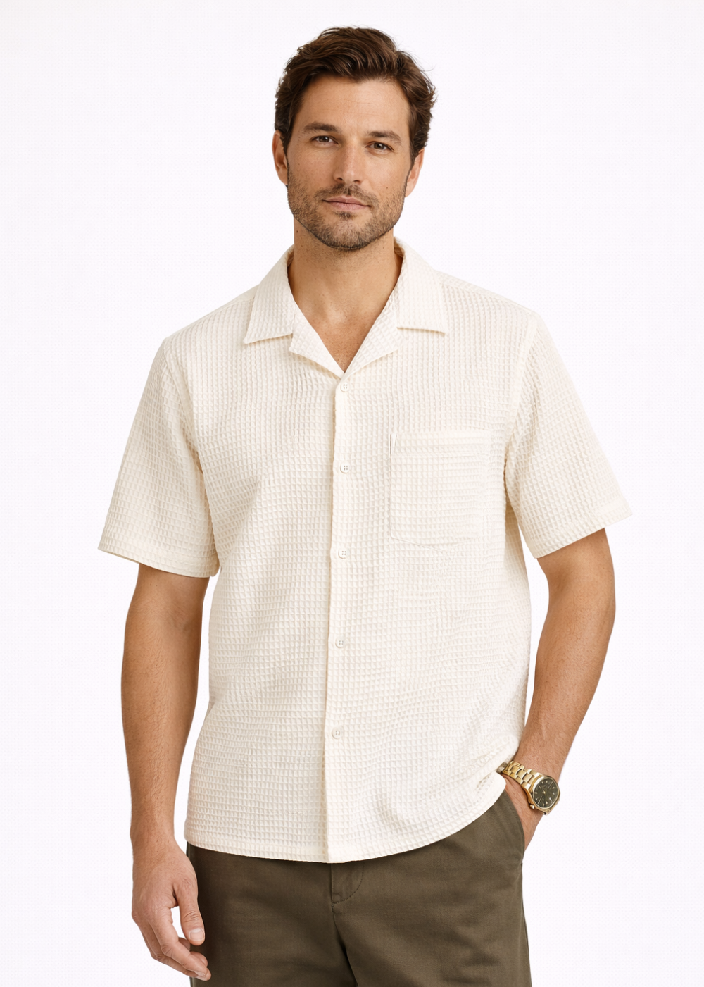 Honey Comb Shirt - White - Portuguese Flannel Canada - Danali