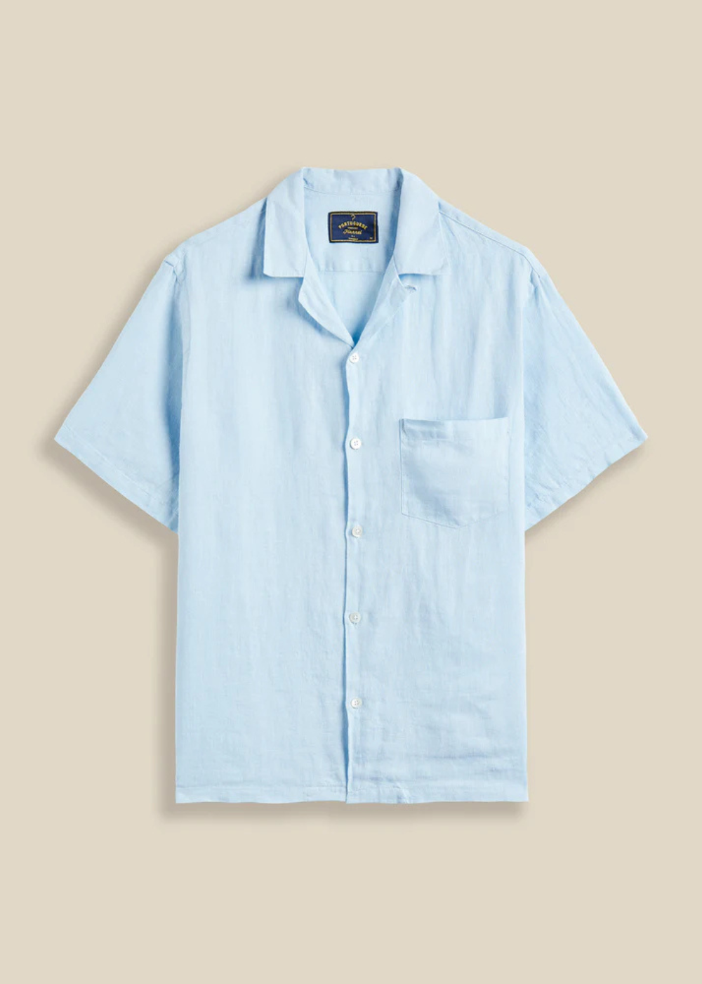 Linen Camp Collar Shirt - Sky Blue - Portuguese Flannel Canada - Danali