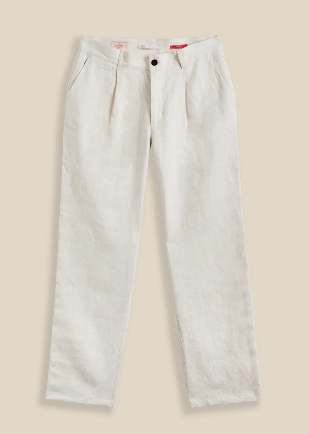 Single Pleat Linen Trouser - Ecru - Portuguese Flannel Canada - Danali