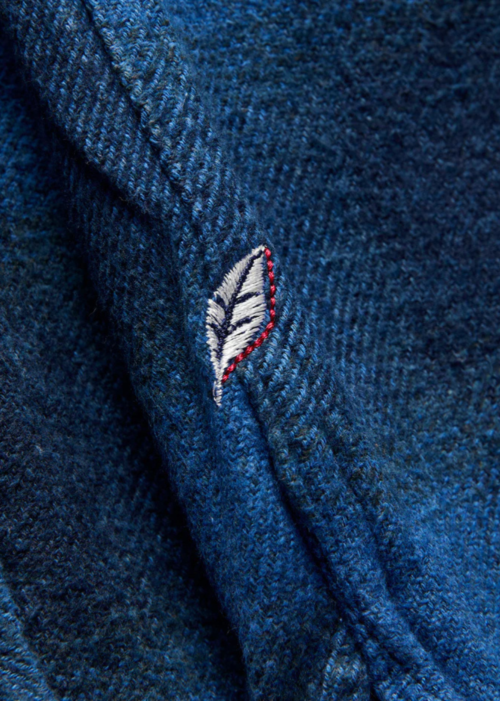Cotton Tweed Check Indigo Over Dye Shirt - Beige Check/Indigo - Pure Blue Japan Canada - Danali