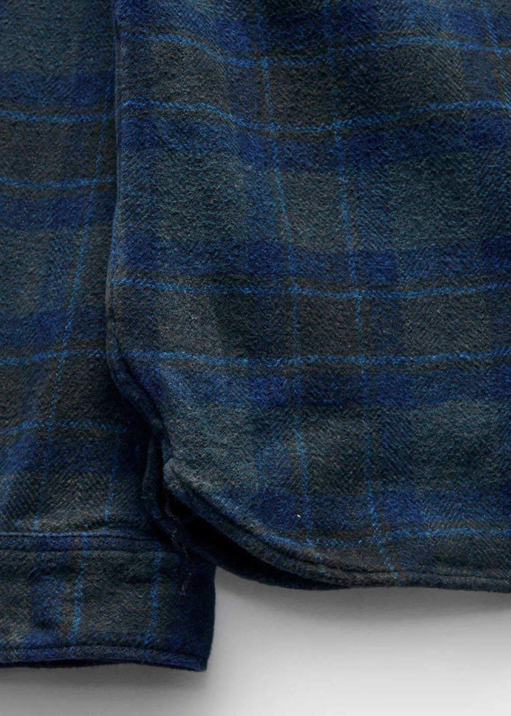 Cotton Tweed Check Indigo Over Dye Shirt - Brown Check/Indigo - Pure Blue Japan Canada - Danali