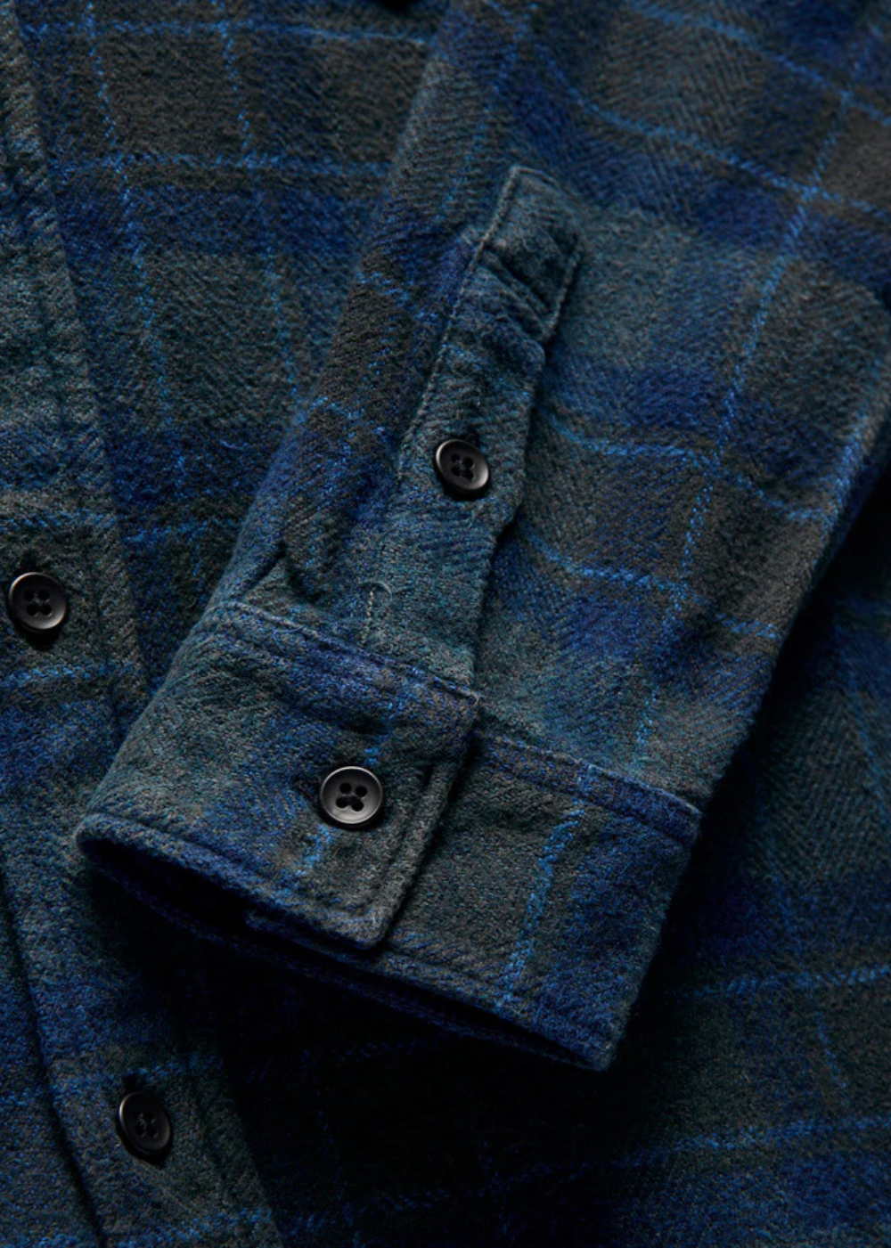 Cotton Tweed Check Indigo Over Dye Shirt - Brown Check/Indigo - Pure Blue Japan Canada - Danali