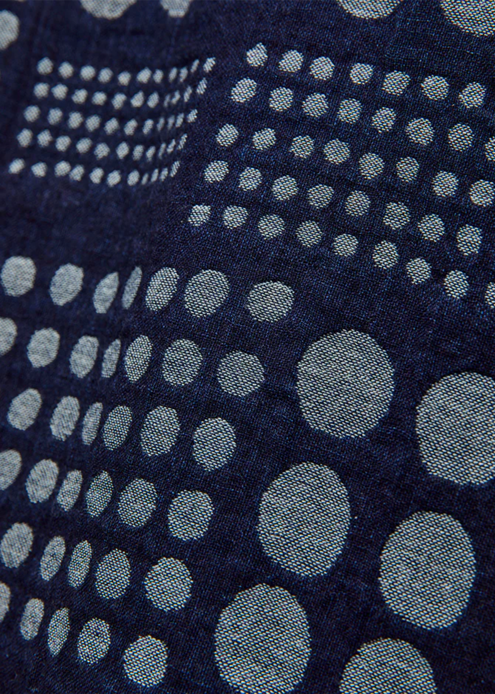 Jacquard Open Collar Short Sleeve Shirt - Random Dots - Pure Blue Japan Canada - Danali