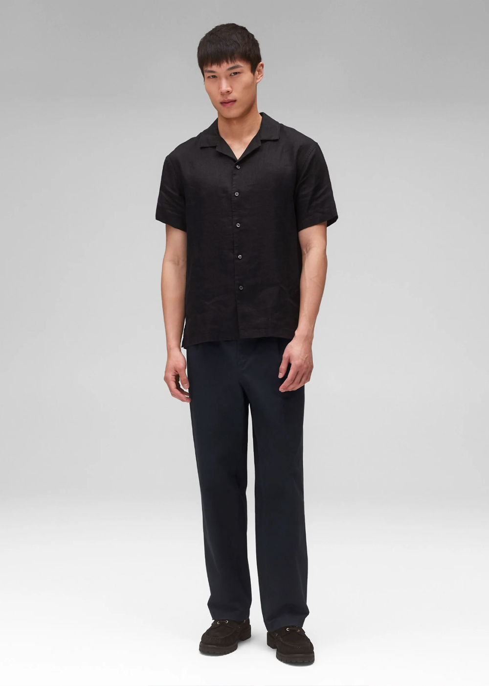 Linen Retreat Relaxed Camp Shirt - Black - Reigning Champ Canada - Danali - RC-8052