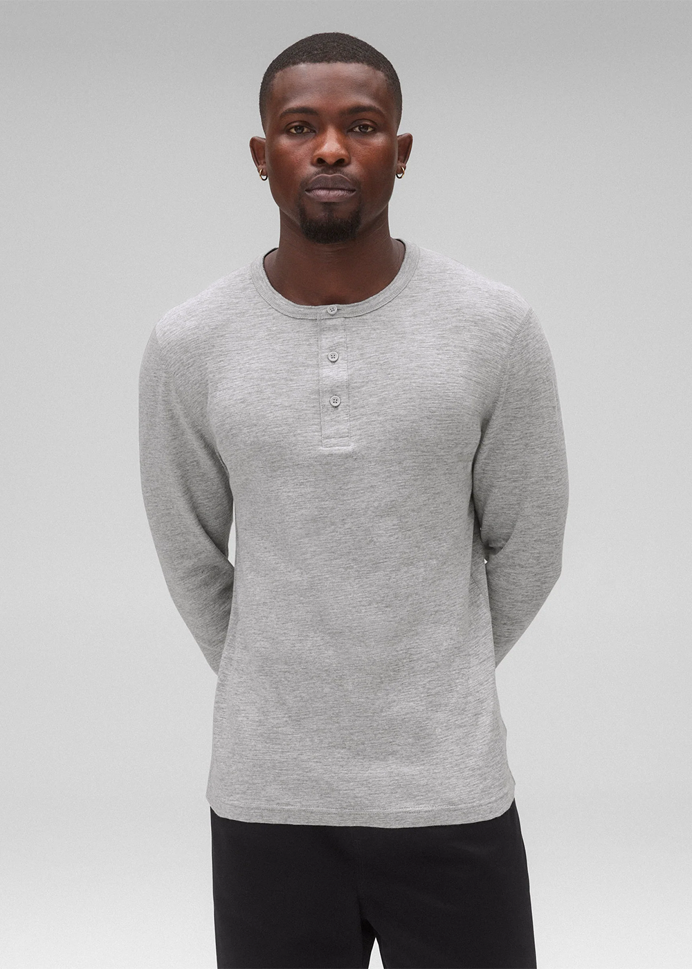 Reigning Champ 1x1 Slub Slim Henley Heather Grey - Reigning Champ Canada - Danali