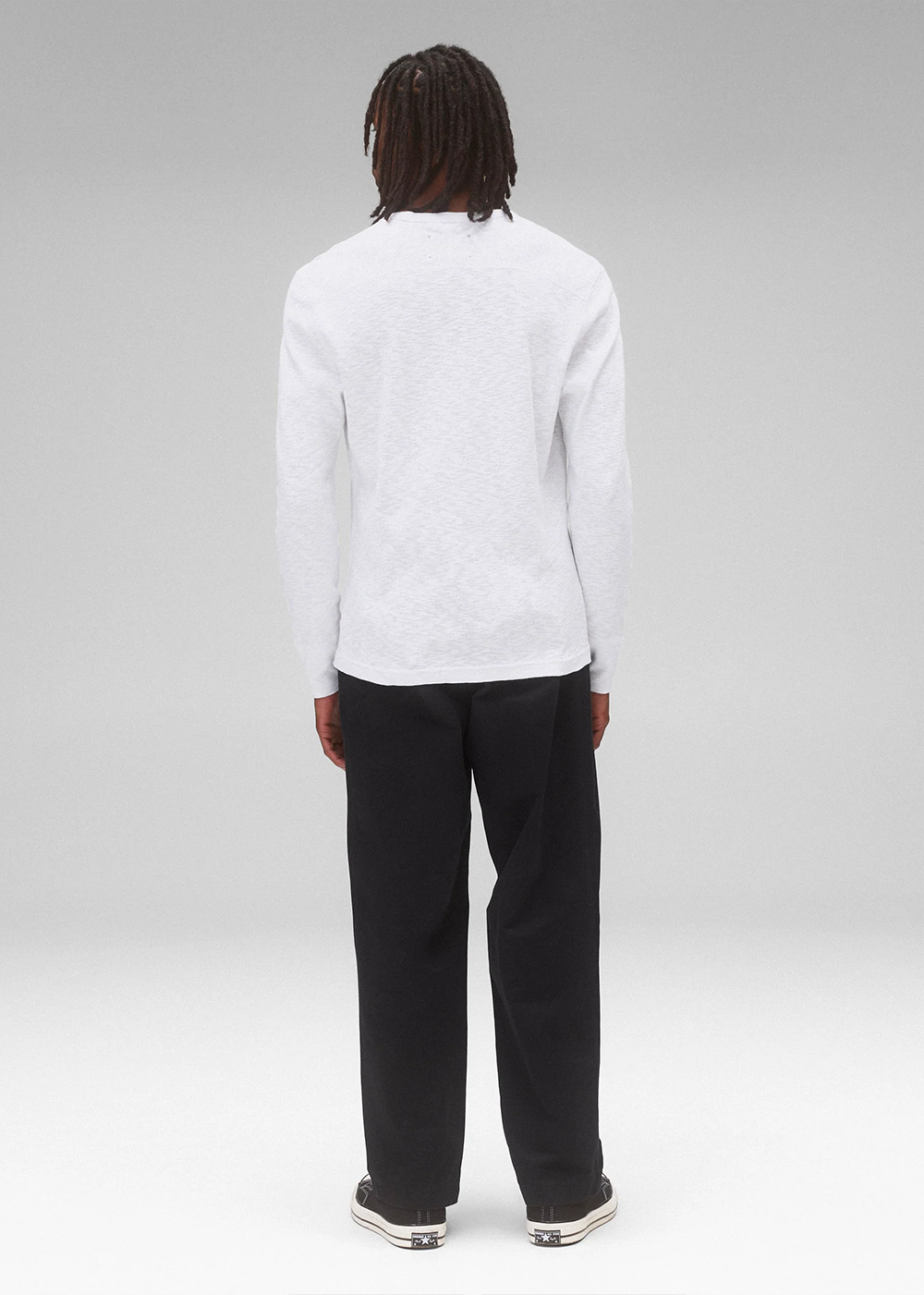 Reigning Champ 1x1 Slub Slim Long Sleeve T-Shirt White - Reigning Champ Canada - Danali