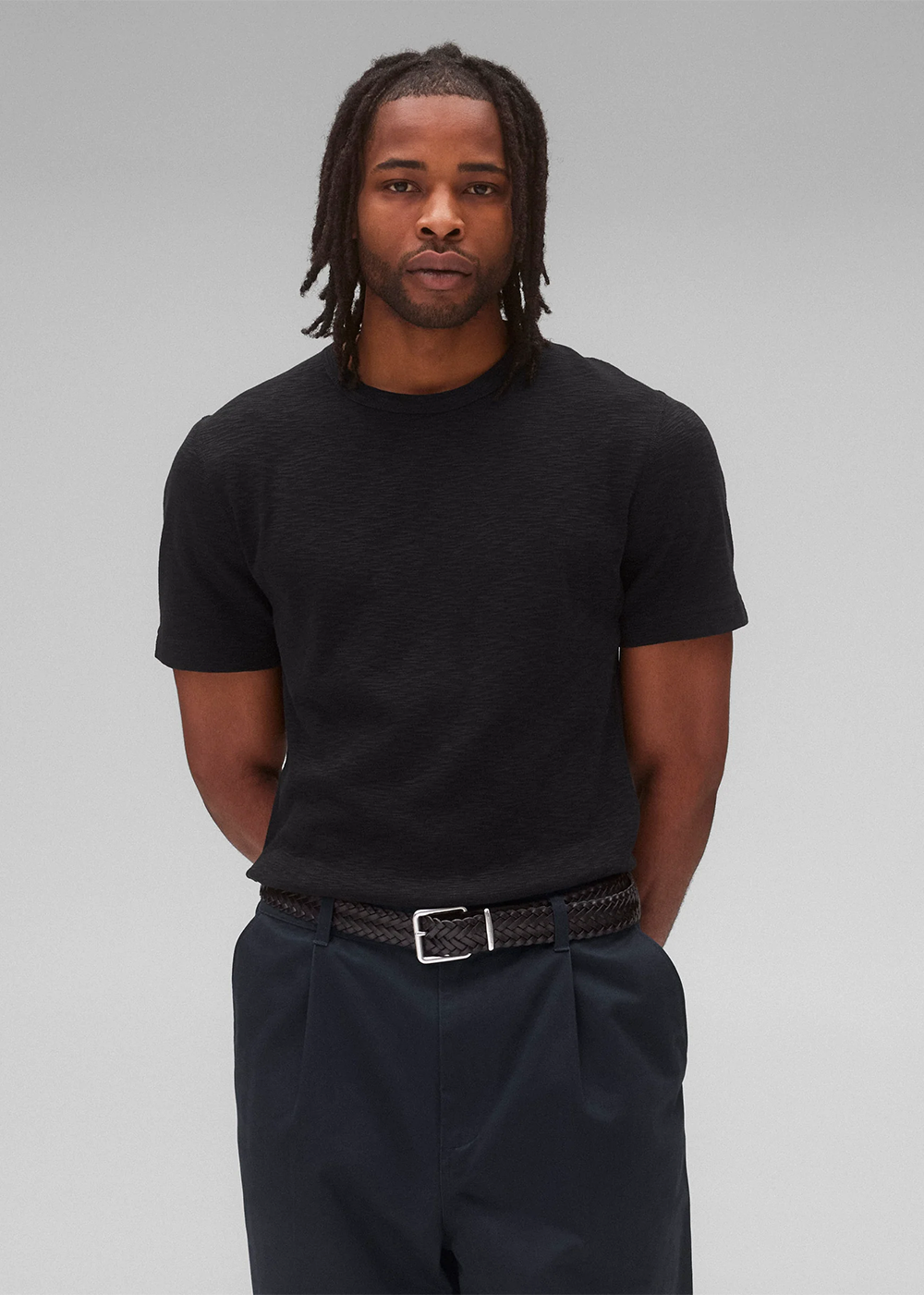 Reigning Champ 1x1 Slub Slim T-Shirt Black - Reigning Champ Canada - Danali