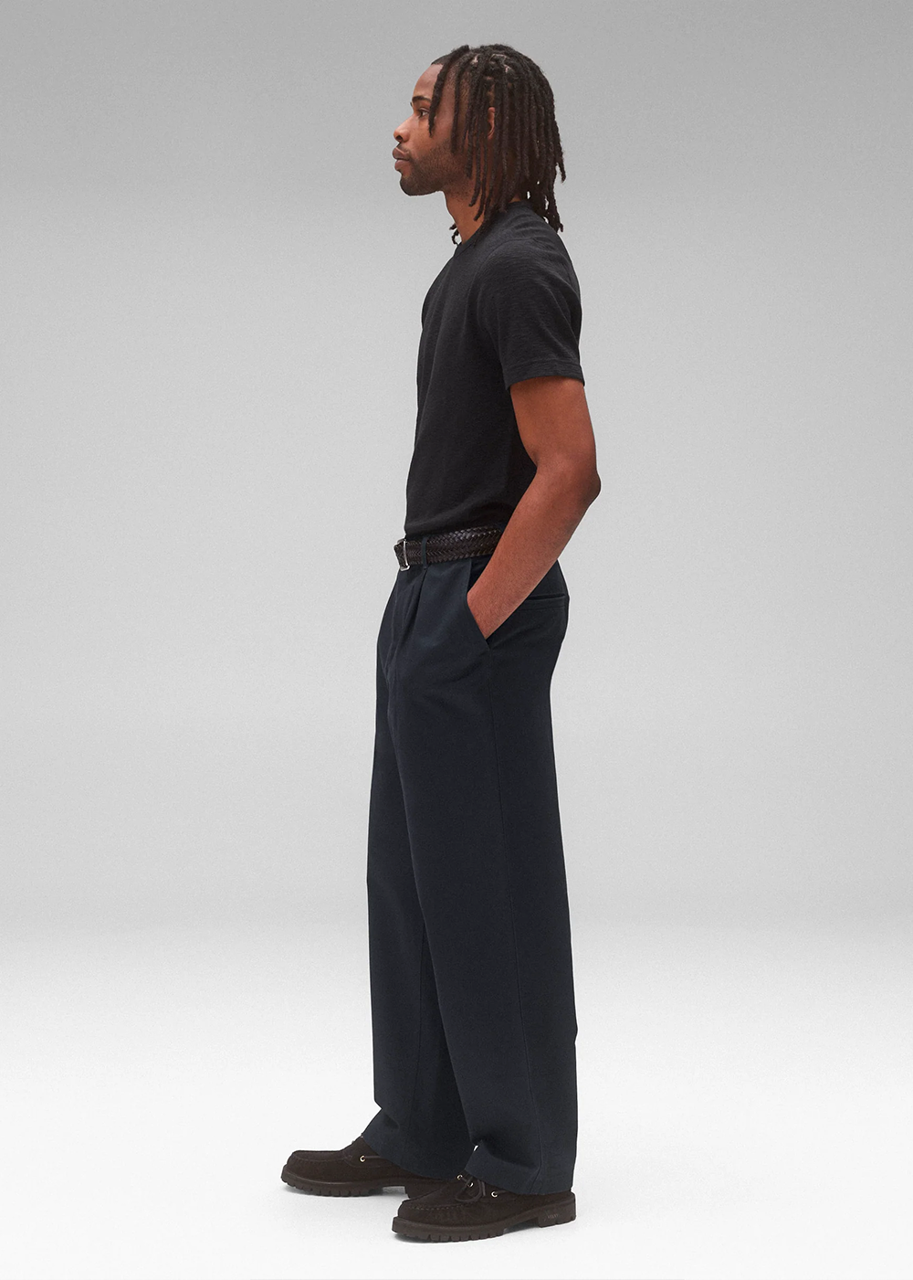 Reigning Champ 1x1 Slub Slim T-Shirt Black - Reigning Champ Canada - Danali