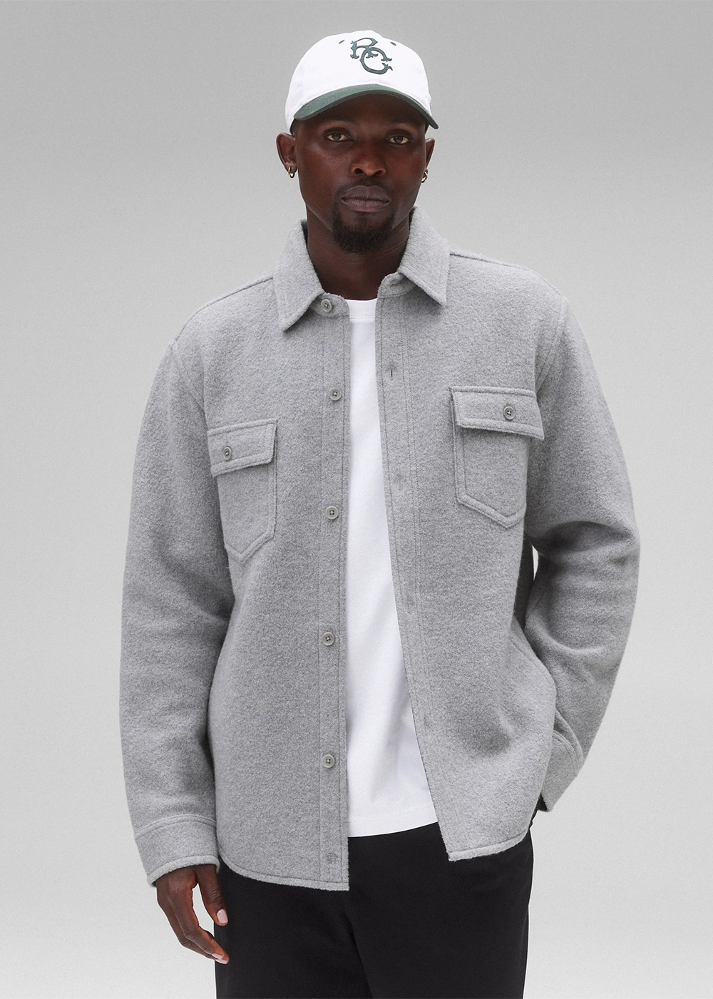 Boiled Wool Warden Standard Overshirt - Heathe Grey - Reigning Champ Canada - Danali