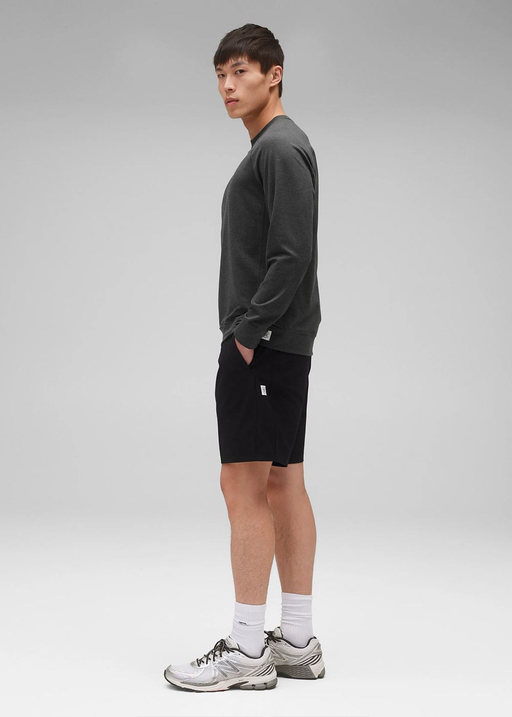 Brushed Jersey Recovery Standard Crewneck - Heather Black - Reigning Champ Canada - Danali