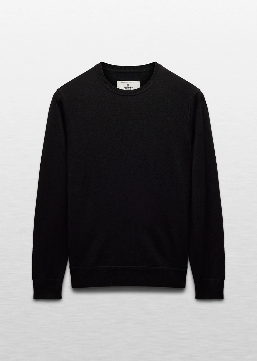 Reigning Champ Lightweight Merino Harry Crewneck Black - Reigning Champ Canada - Danali