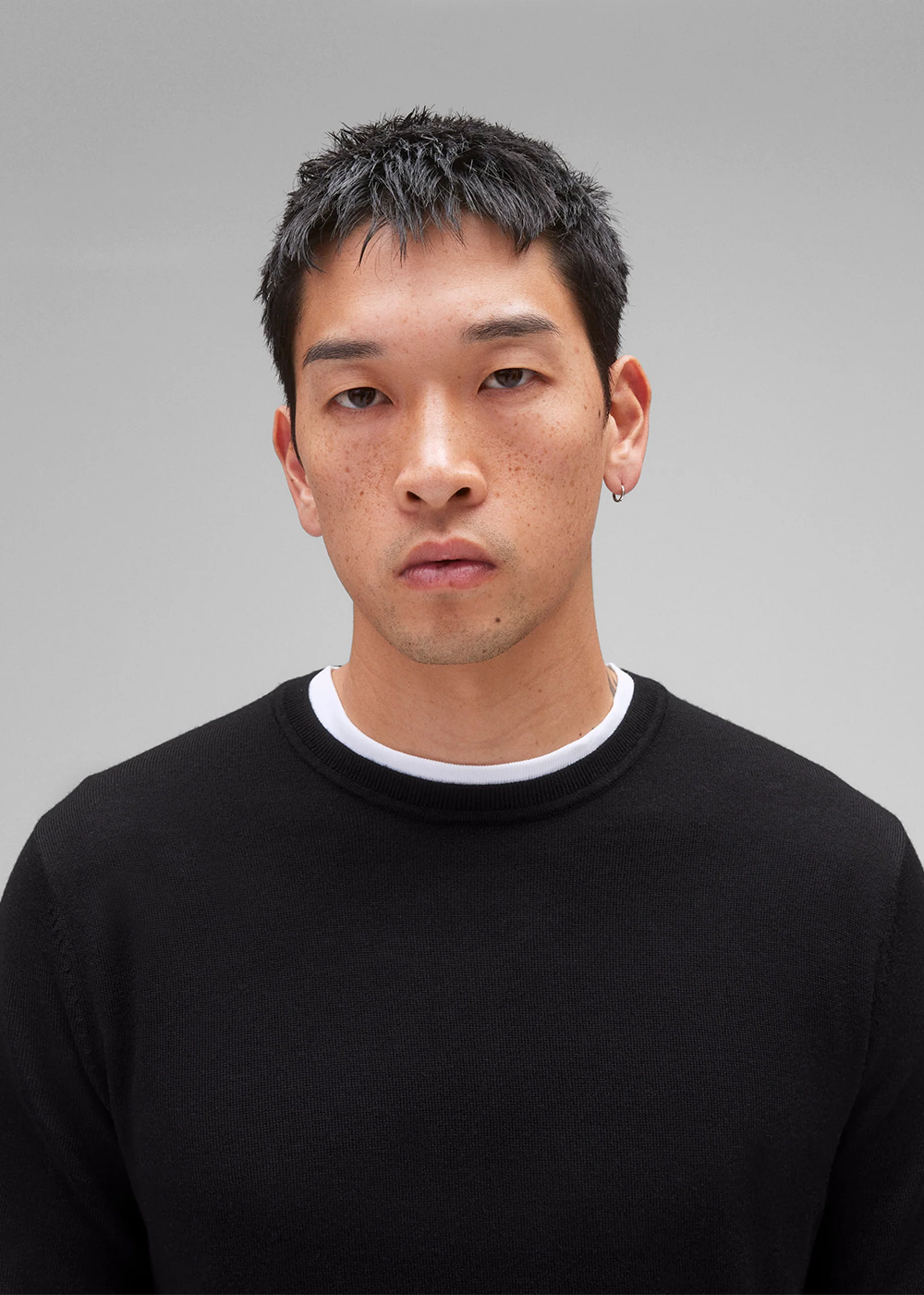 Reigning Champ Lightweight Merino Harry Crewneck Black - Reigning Champ Canada - Danali