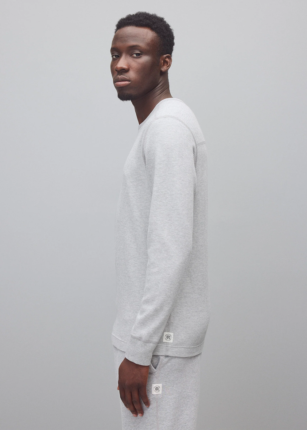 Lightweight Waffle Standard Long Sleeve- Heather Grey - Reigning Champ Canada - Danali