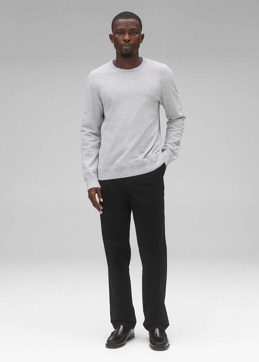 Mid Wt Terry Long Sleeve Crew Neck - Heather Ash - Reigning Champ Canada - Danali