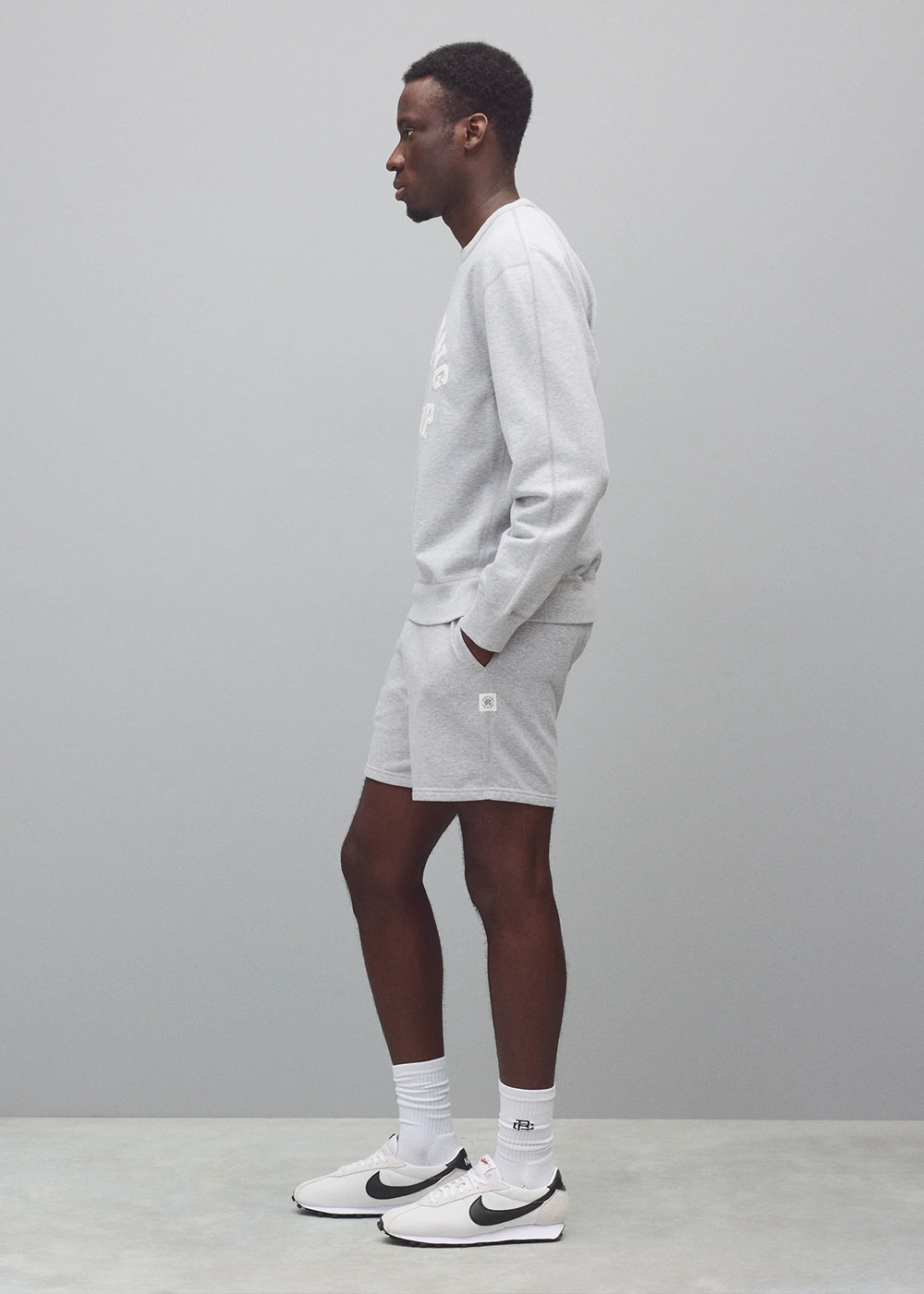 Midweight Terry Arch Logo Standard Crewneck - Heather Grey - Reigning Champ Canada - Danali