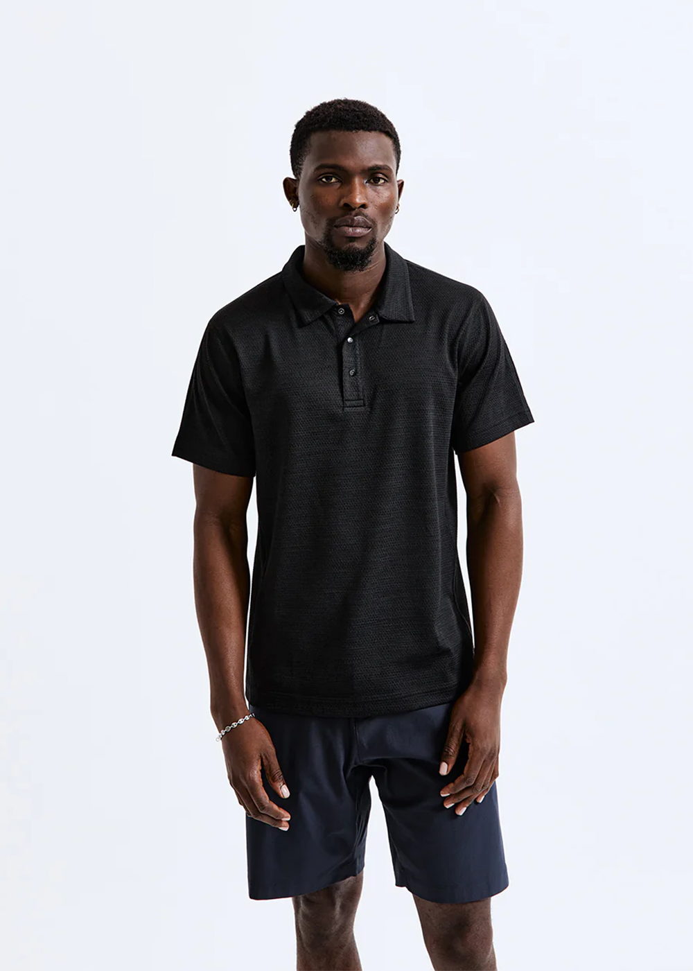 Solotex Mesh Tiebreak Polo - Black - Reigning Champ - Danali - RC-1457