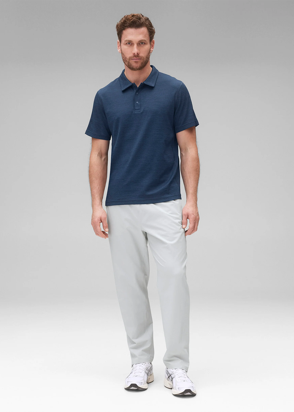 Reigning Champ Solotex Mesh Tiebreak Standard Polo Maritime - Danali