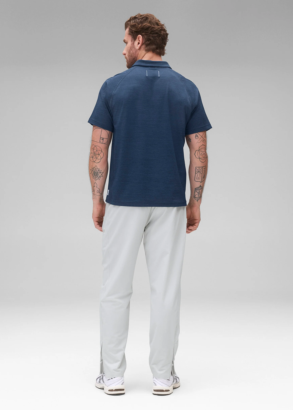 Reigning Champ Solotex Mesh Tiebreak Standard Polo Maritime - Danali