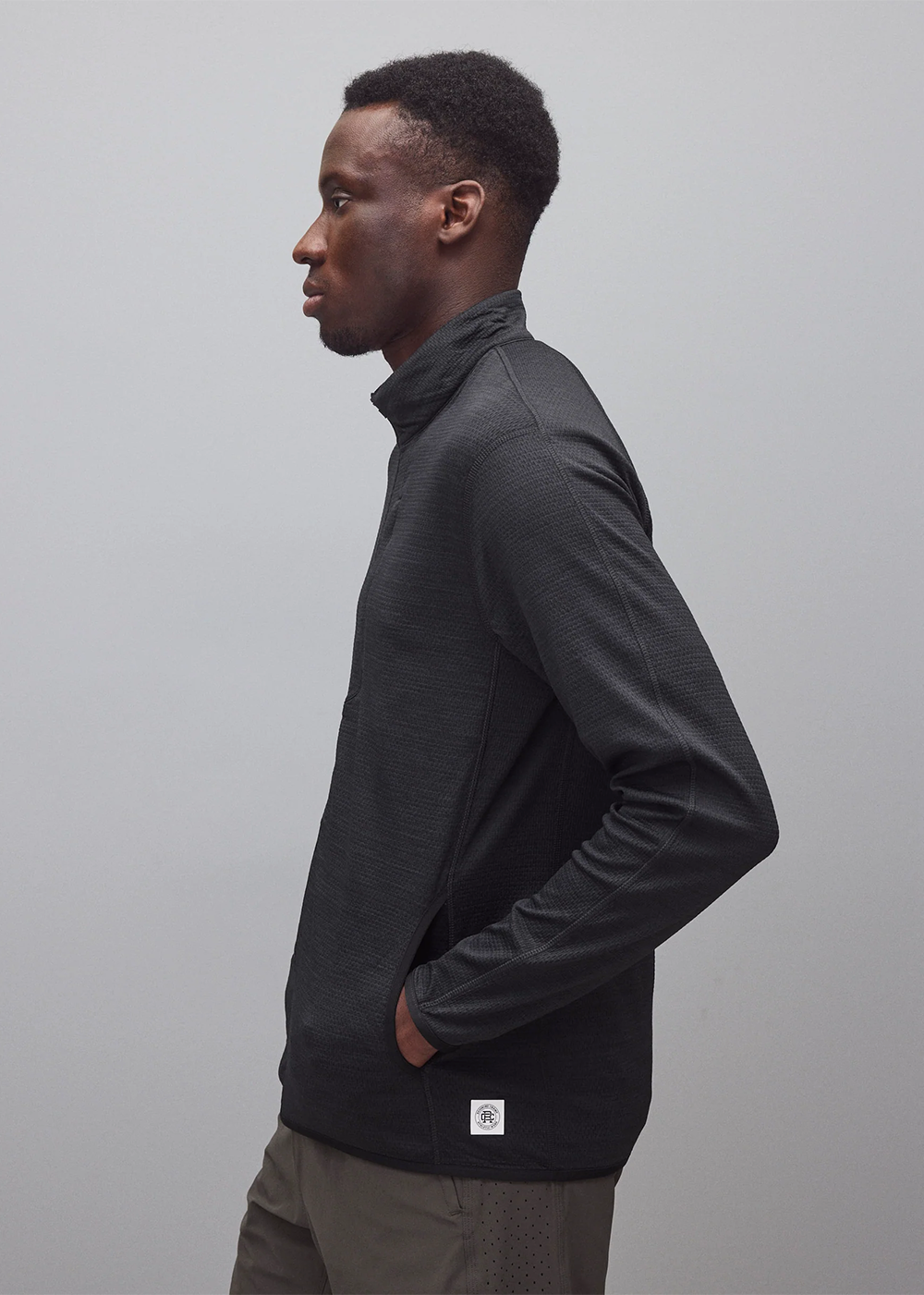 Solotex Mesh Tiebreak Standard Track Jacket - Heather Black - Reigning Champ Canada - Danali