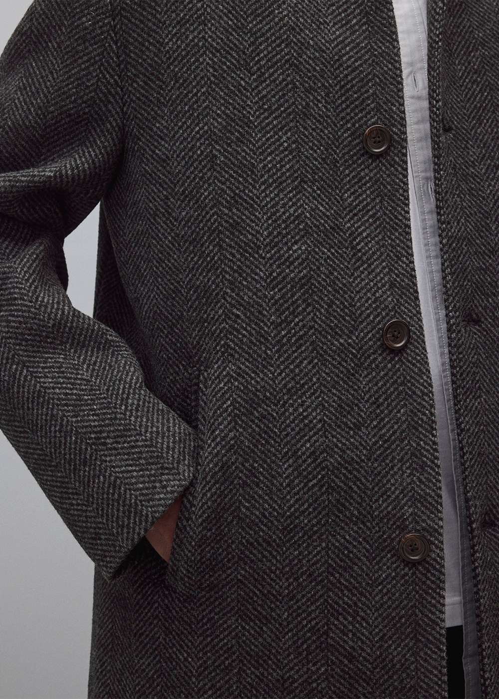 Wool Herringbone Scout Coat - Herringbone Black/Grey - Reigning Champ Canada - Danali