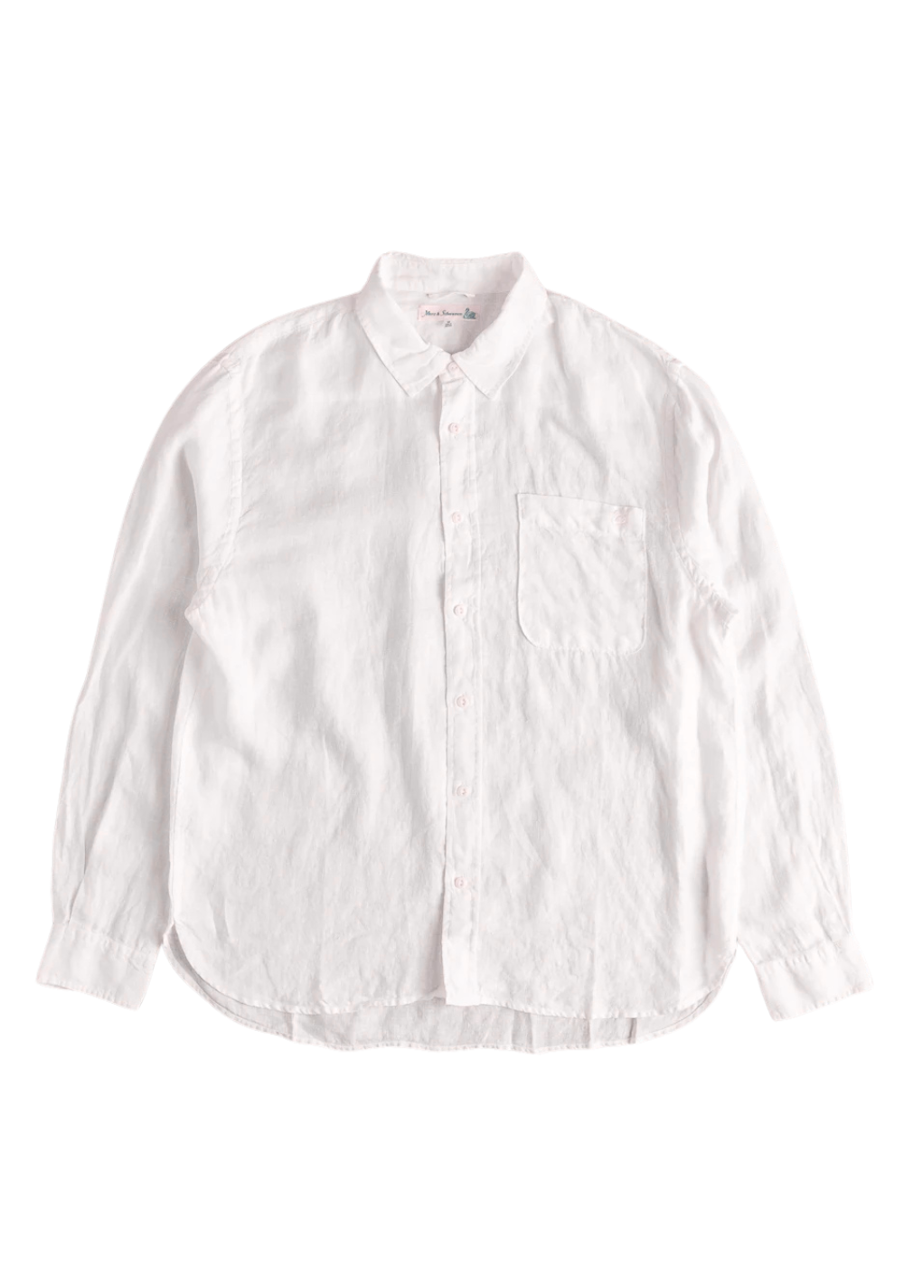 Relaxed Fit Linen Long Sleeve Shirt - White - Merz b. Schwanen Canada - Danali - SHIRT20LI