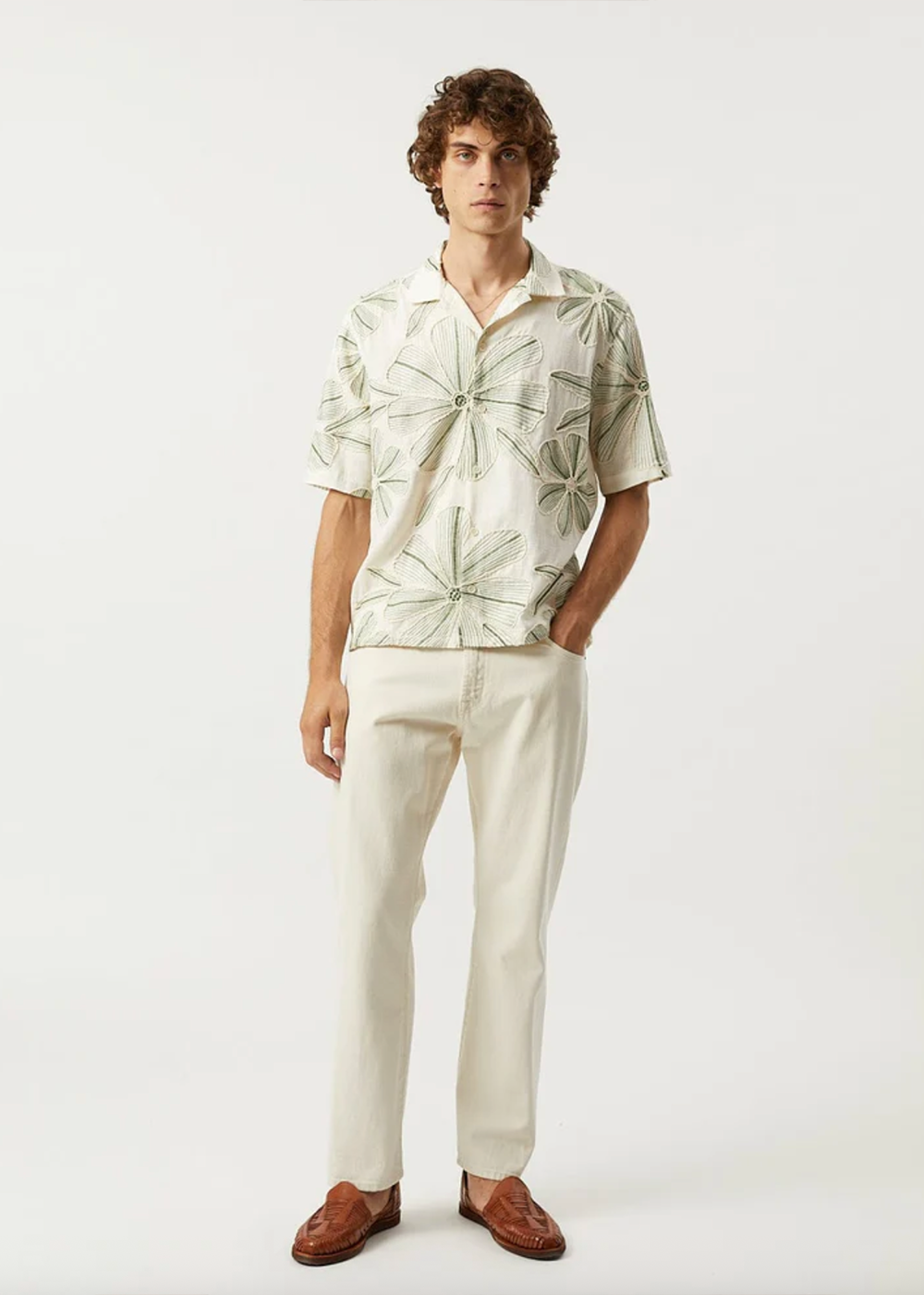 Linen Applique SS Shirt - Natural - Corridor Canada - Danali - SS0248