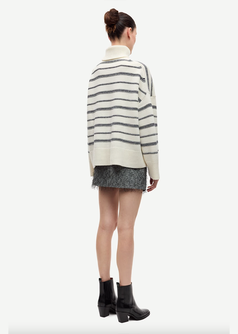 Sakeiku Stripe Turtleneck Sweater - Clear Cream - Samsoe Samsoe Canada - Danali