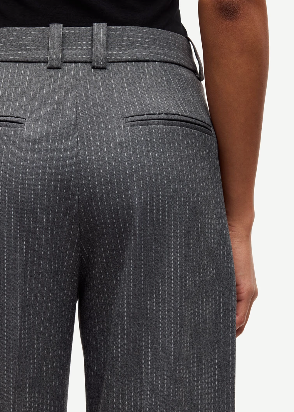 Salot Pinstripe Trousers - Dark Gray - Samsoe Samsoe Canada - Danali