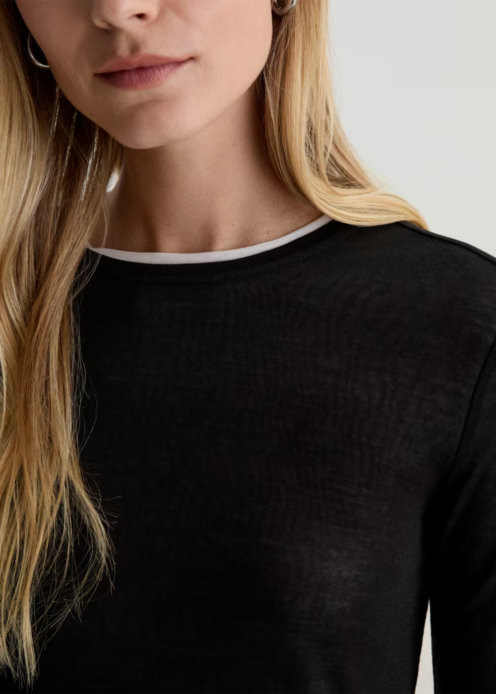 Eleni Layered T-Shirt - Super Black/Powder - AG Jeans Canada - Danali - TSW71649SBPW