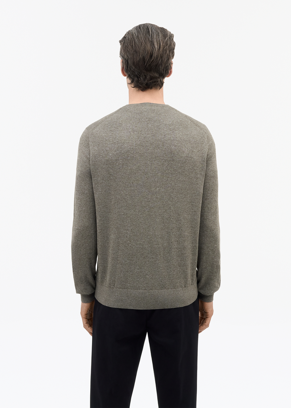 Connor Linen Blend Sweater - Medium Grey Melange - Tiger of Sweden Canada - Danali