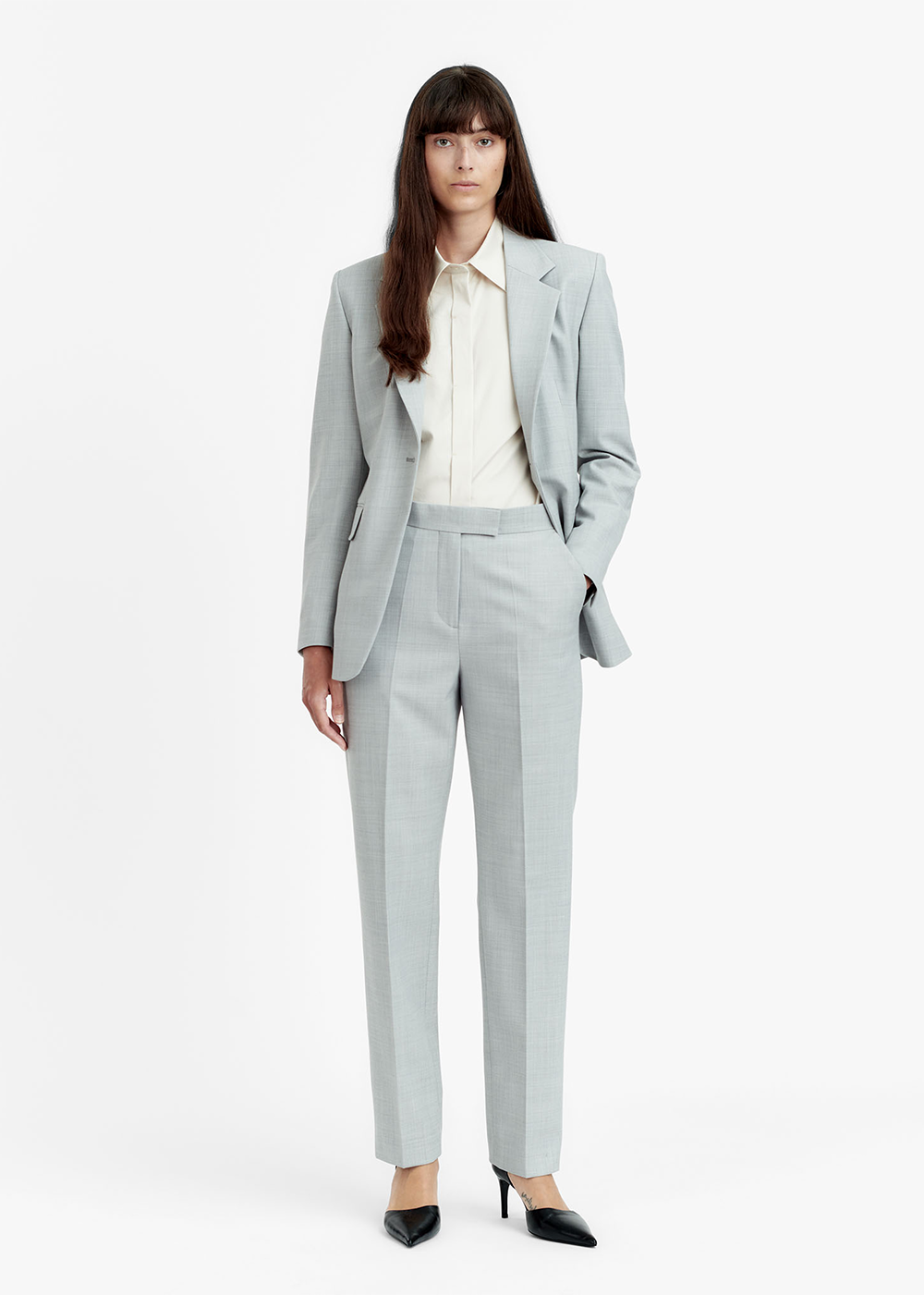 Faye Pant - Light Grey Melange - Tiger of Sweden Canada - Danali