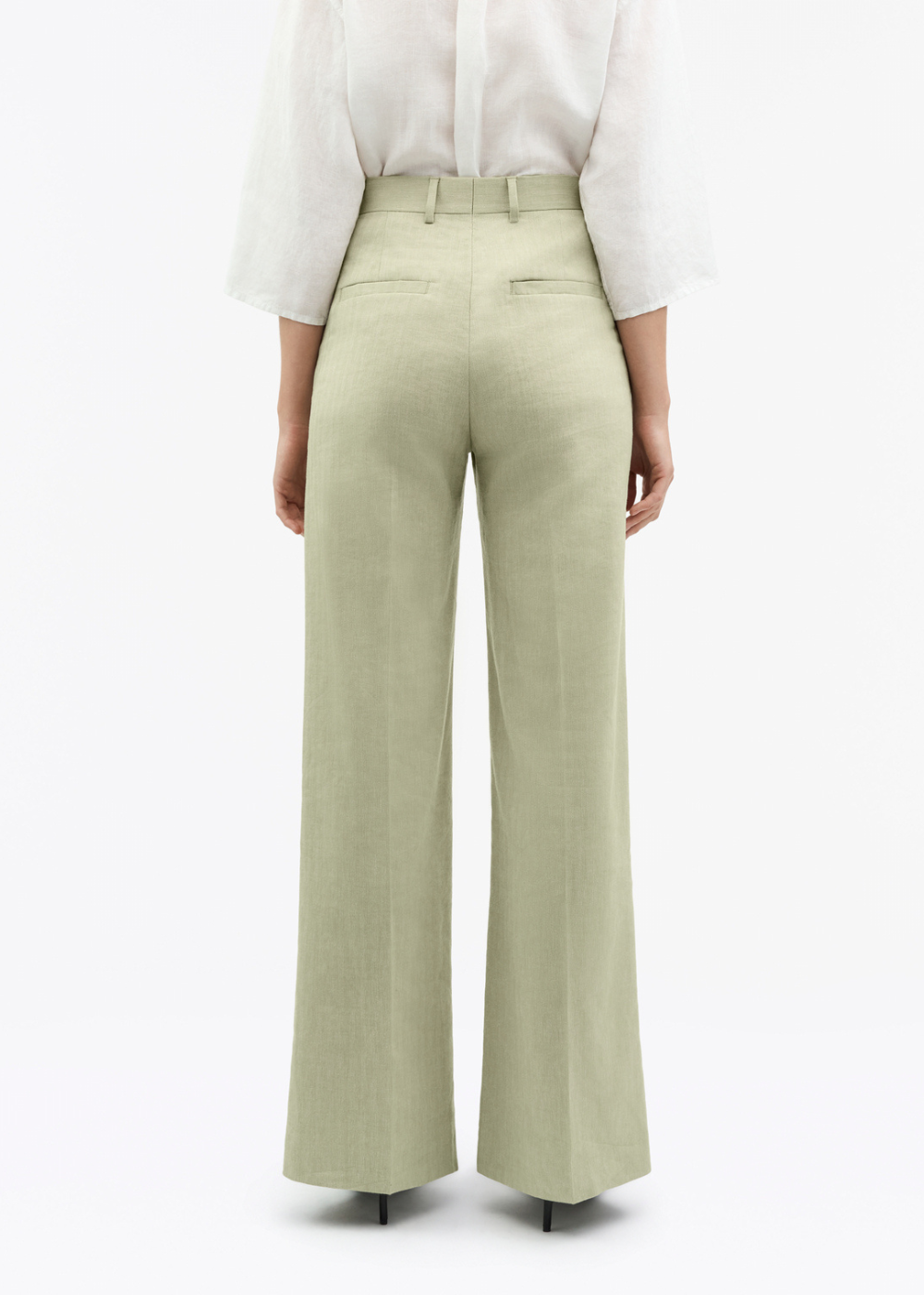Irit Linen Herringbone Trouser - Sage Wisdom - Tiger of Sweden Canada - Danali
