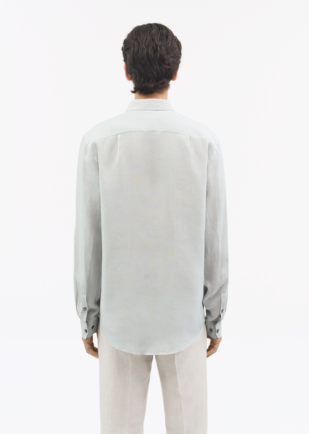 Spenser Linen Shirt - Pale Grey Blue - Tiger of Sweden Canada - Danali