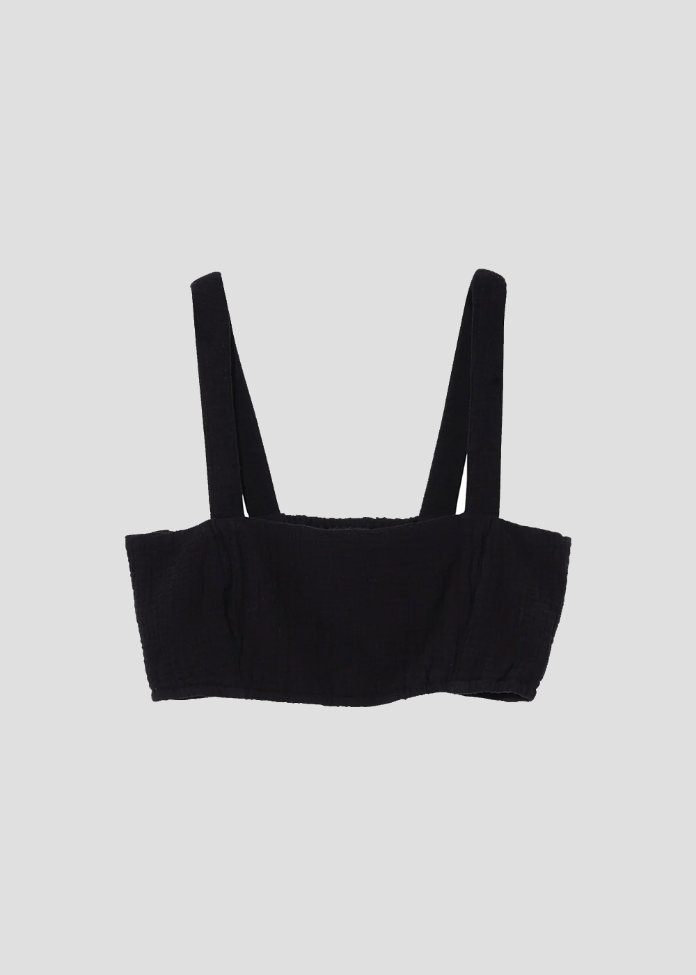 front view of the black super soft cotton bra top in white from Echo New York.