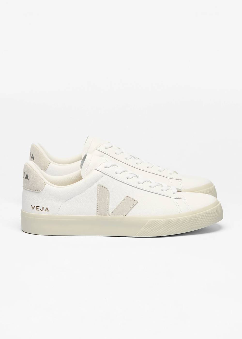 Veja Mens Campo Leather Sneakers White Natural - Veja Canada - Danali