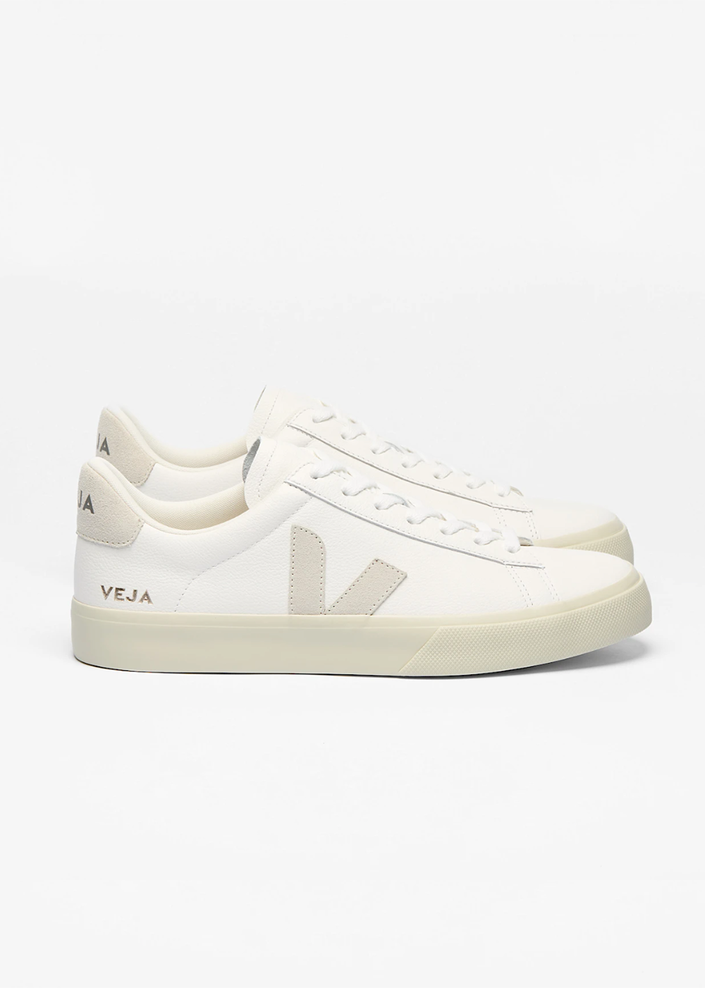 Veja Womens Campo Leather Sneakers White Natural - Veja Sneakers Canada - Danali