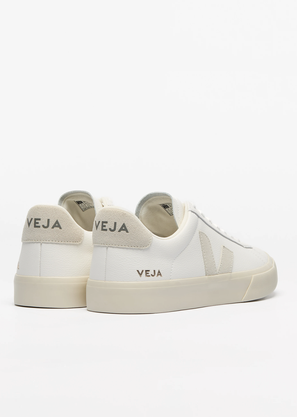 Veja Womens Campo Leather Sneakers White Natural - Veja Sneakers Canada - Danali