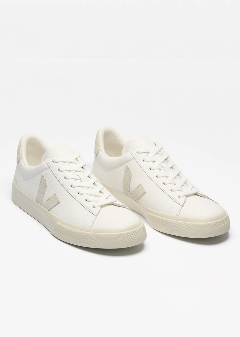 Veja Womens Campo Leather Sneakers White Natural - Veja Sneakers Canada - Danali