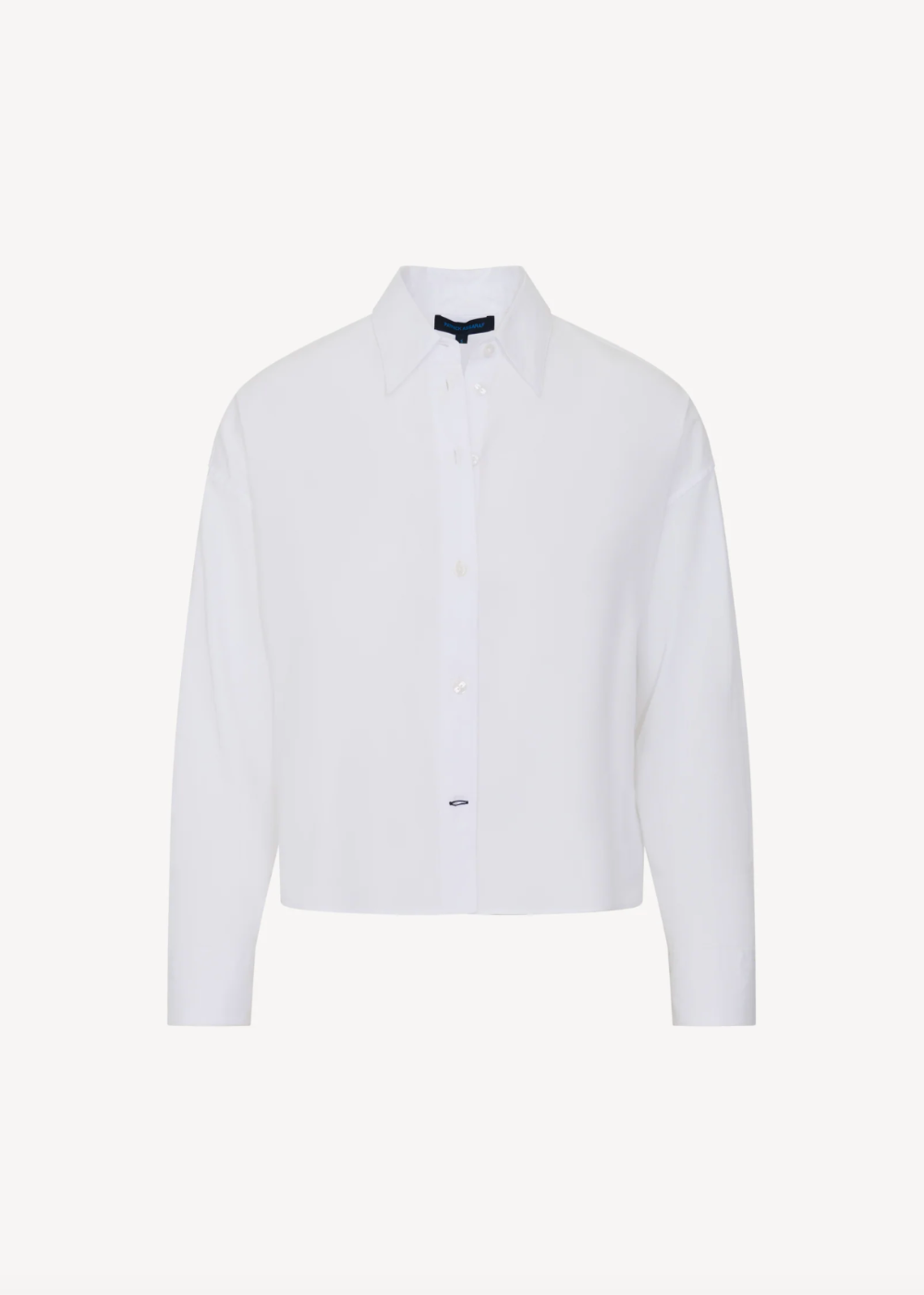 Cotton Boxy Long Sleeve Shirt - White - Patrick Assaraf Canada - Danali - W4228D14B