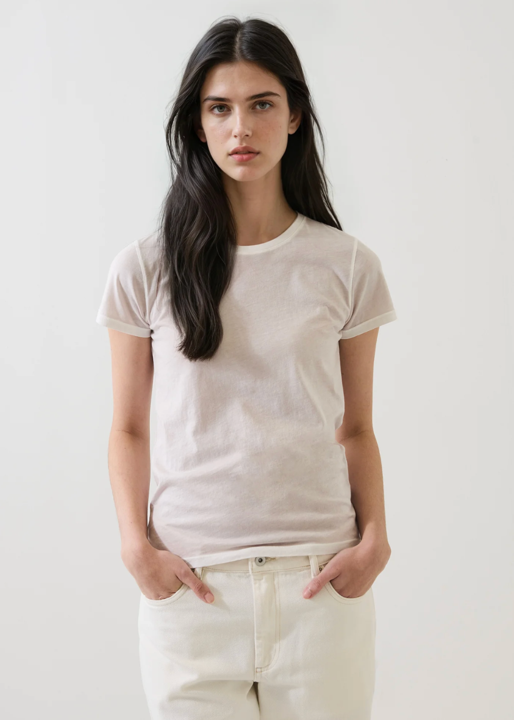 Classic Reverse Spray Pima Crew T-Shirt - Calico - Patrick Assaraf Canada - Danali - W92C19X