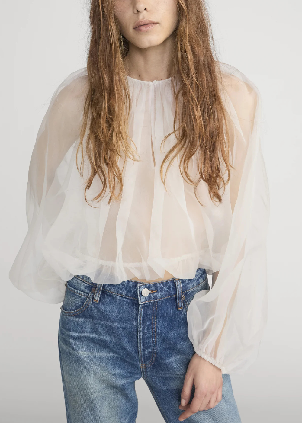The Shear Balloon Blouse - Cream - FRAME Canada - Danali - WS26WBL003-CREA