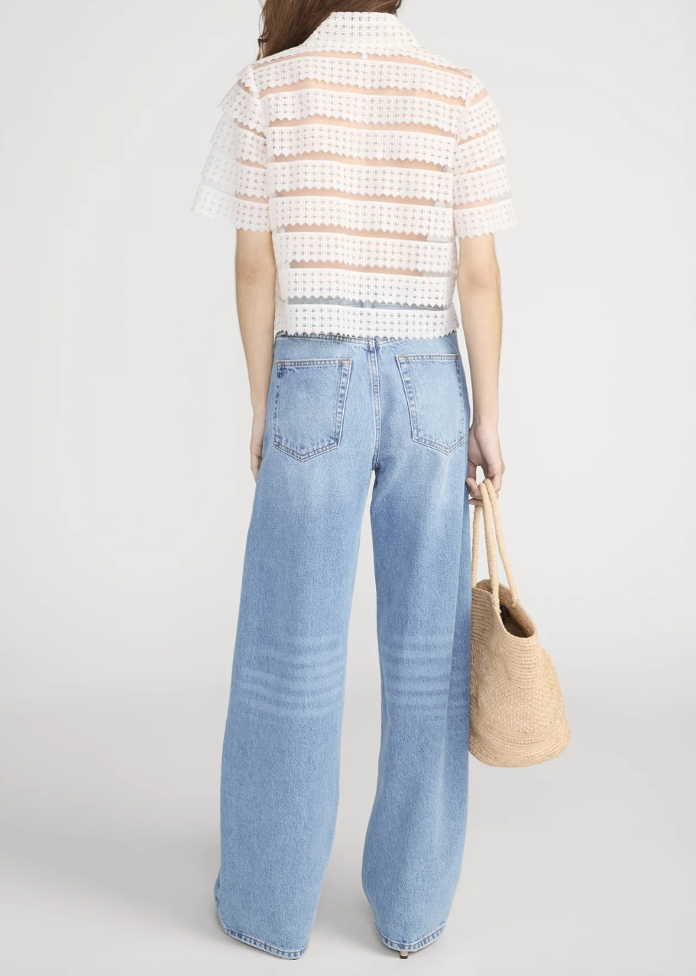 The Lattice Crochet Blouse - Cream - FRAME Canada - Danali - WS26WBL021-CREA