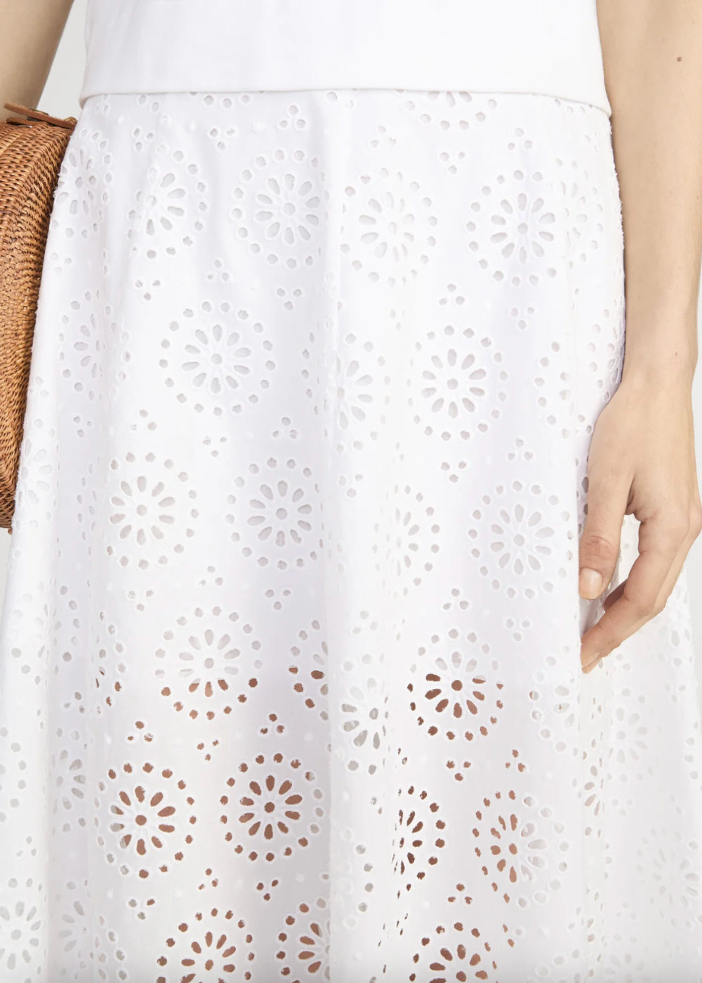 The Solstice Eyelet Skirt - White -FRAME Canada - Danali - WS26WSK004-WHT